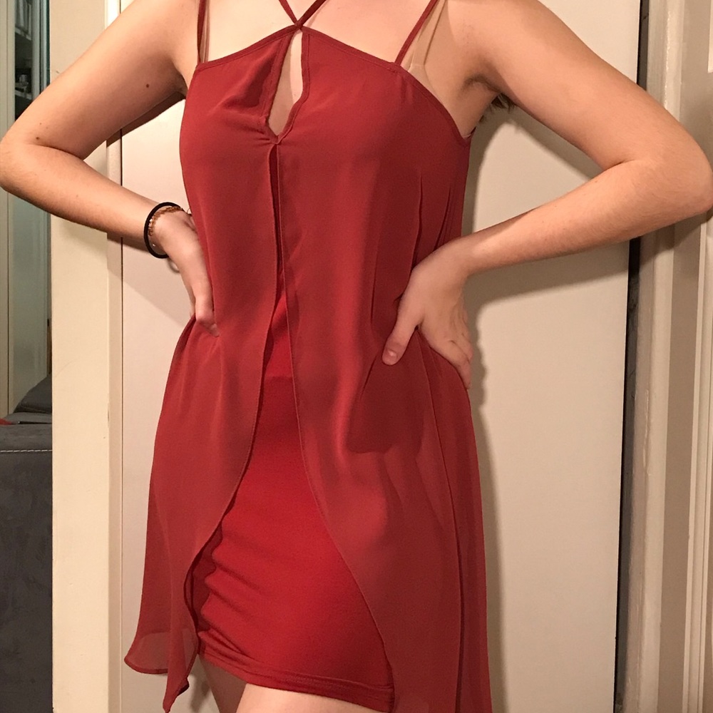 BCBGGeneration Maroon Short Dress XS